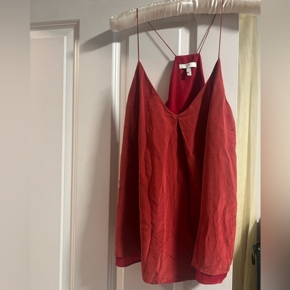 NWOT Joie Burnt Red Silk Racerback Tank - M - Picture 1 of 4